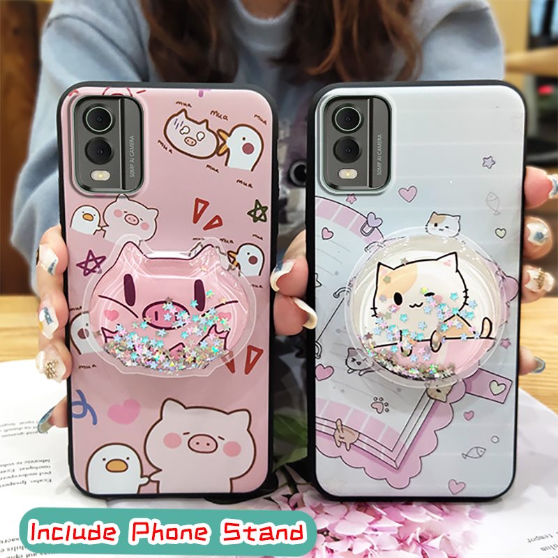 Dirt-resistant glisten Phone Case For Nokia C32 drift sand Back Cover Durable Anti-dust Anti-knock Waterproof TPU Cute Soft Case