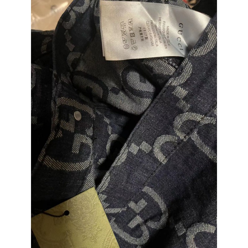 ❤️❤️Sn sàng & sn sàng❤️❤️ Gucc *** denim jacket nam thêu jeans wear ladies long-sleeved couples top