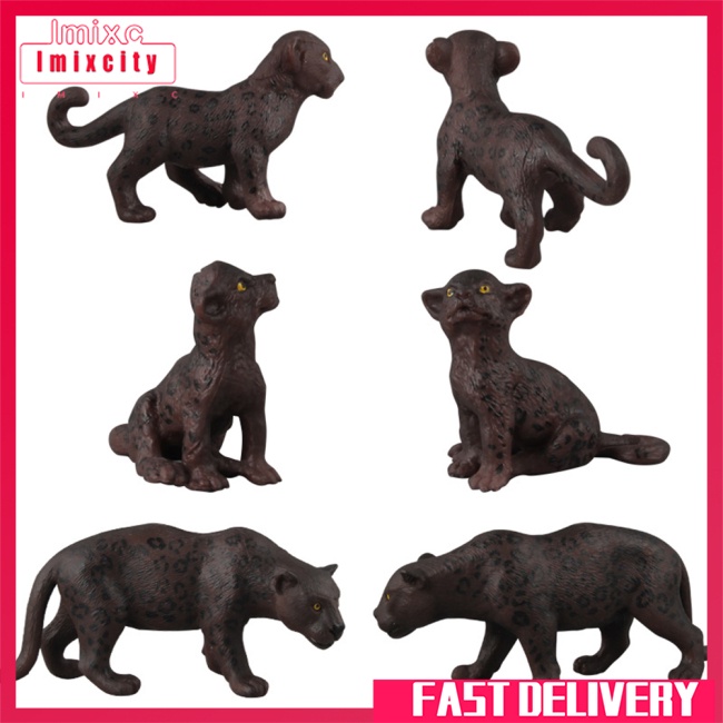 Imixcity mô phỏng mô hình động vật đồ chơi hình hành động tĩnh con báo hoang dã trang trí trẻ em thu thập quà tặng đồ chơi