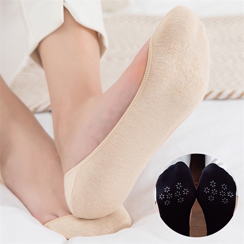 Vớ Thuyền Bằng silicone cotton Mỏng Chống Trượt Miệng Nông Cho Nữ