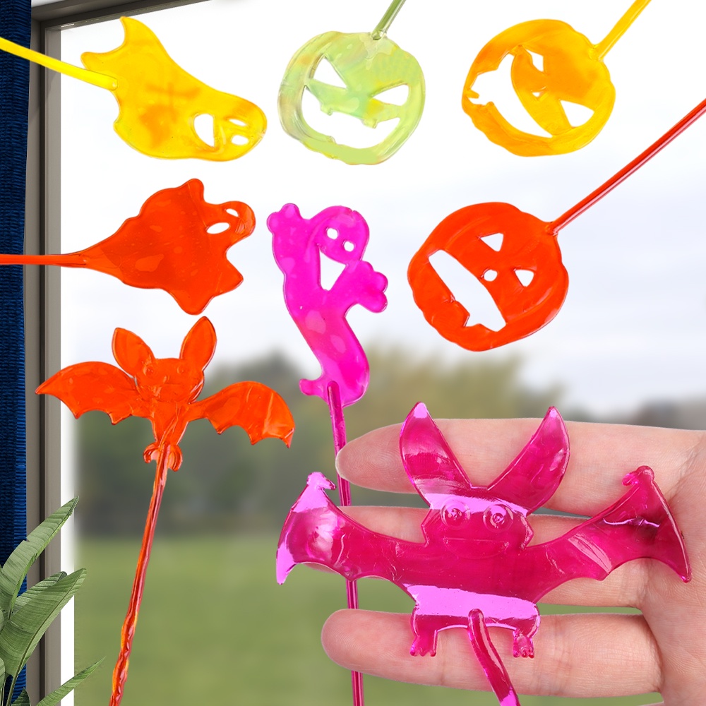 Halloween multi-style funny elastic sticky hands đồ chơi / màu ngẫu nhiên halloween bat ghost shape hand climbing sticky toys