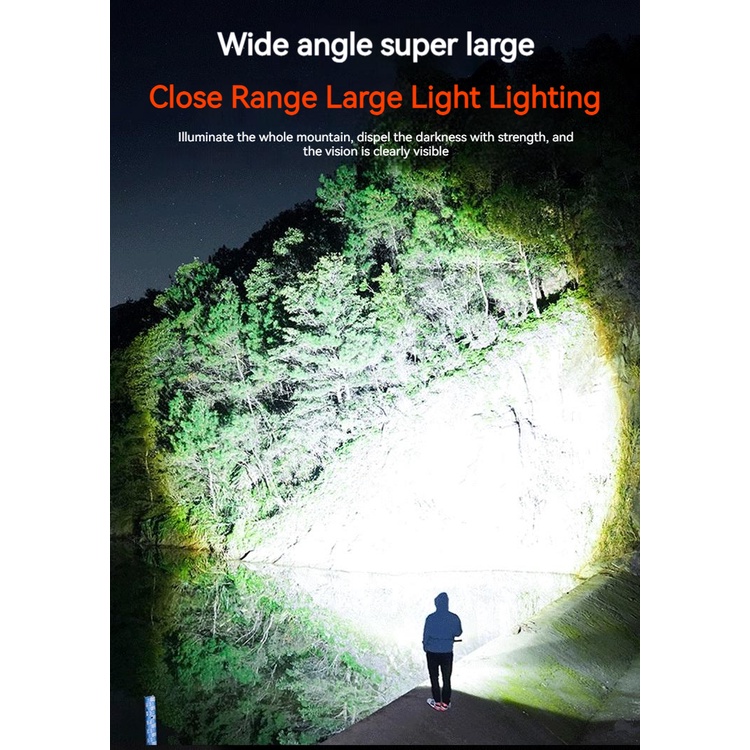Đèn pin sạc năng lượng mặt trời có thể thu phóng p50 / trắng đèn hạt laser đa năng cắm trại đèn pin lấy nét kính thiên văn