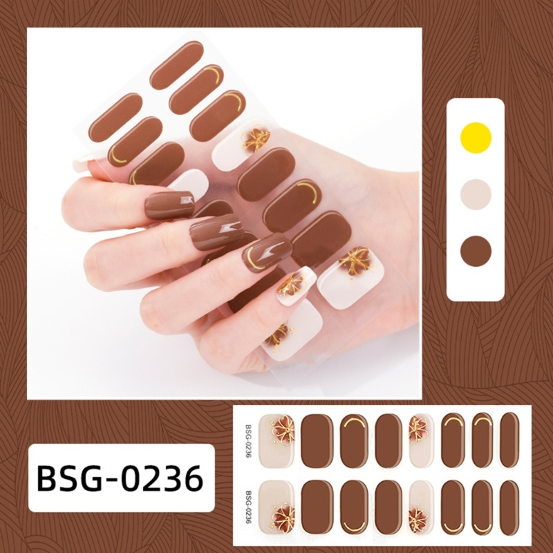 Pepa semi cured gel strips keo gel nail art stickers lasting glitter gel nail wraps sticker with nail file