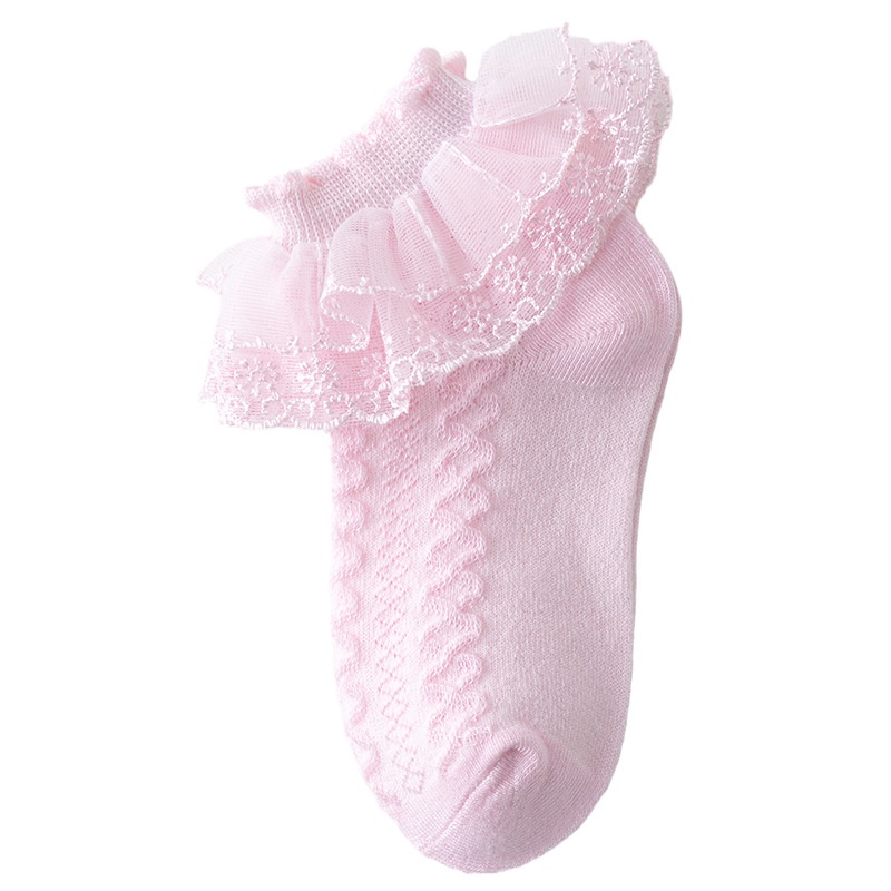 Vớ cotton Cổ Thấp Phối Ren Thời Trang Xuân Thu Cho Bé Gái