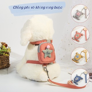  tay cầm cho chó dây đeo cho thú cưng ba lô bichon cho chó mèo dây đeo ngực cho chó dây xích cho chó gói đồ ăn nhẹ cho mèo đi bộ dây kéo mèo dây tay cầm dây