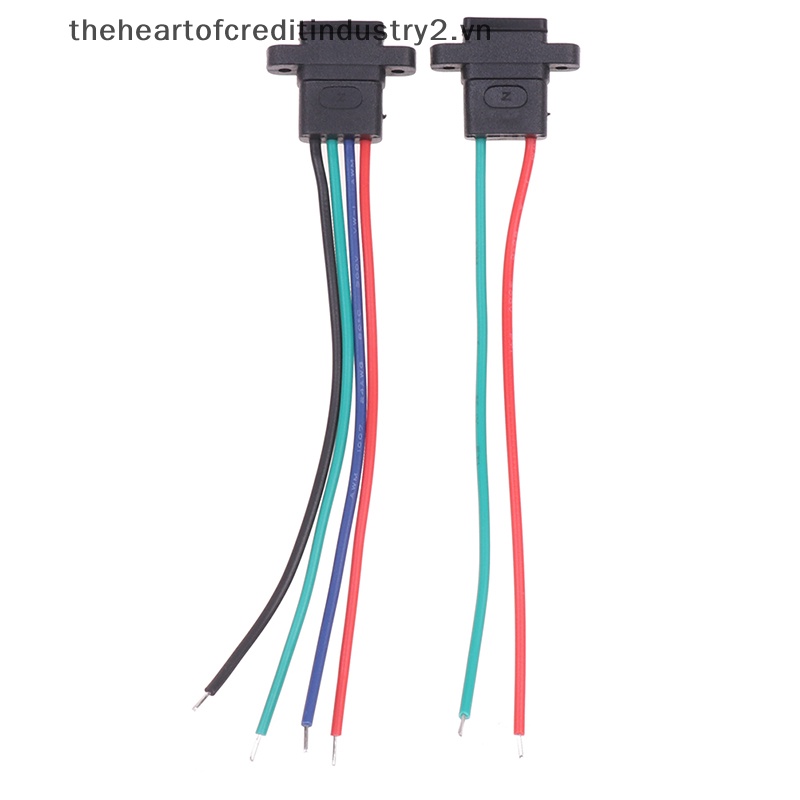 Dây hàn type-c 2pin 4pin nữ ổ cắm nữ không thấm nước vòng cao su cổng sạc nhanh hiện tại cao.