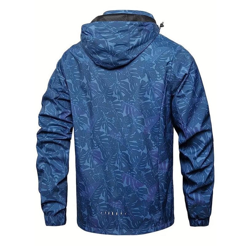 Áo khoác gió chống thấm nước nhẹ phong cách dành cho nam full zip up có mũ trùm đầu đi bộ đường dài ngoài trời áo khoác trượt tuyết & leo núi quân sự tactical journey travel coat