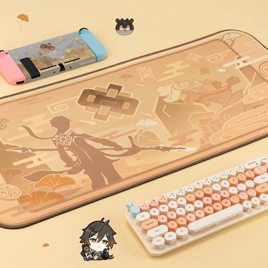 Genshin impact mouse pad siêu lớn nhân vật yêu thích kết cấu bàn phím máy tính bàn phím chơi game bàn di chuột bàn học sinh