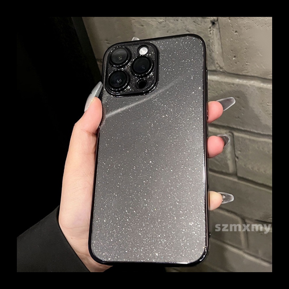 Mạ sang trọng vỏ điện thoại trong suốt long lanh cho iphone 15 14 plus 13 12 pro max siêu mỏng bling vỏ pc acrylic chống va đập