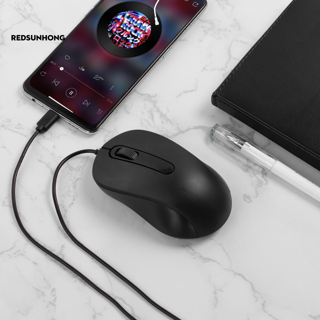 Chuột có độ trễ thấp rh.b chuột có dây type-c ultra-fast 1000dpi mượt mà và chính xác tương thích với thiết bị usb-c hoàn hảo cho máy tính xách tay pc và sử dụng văn phòng