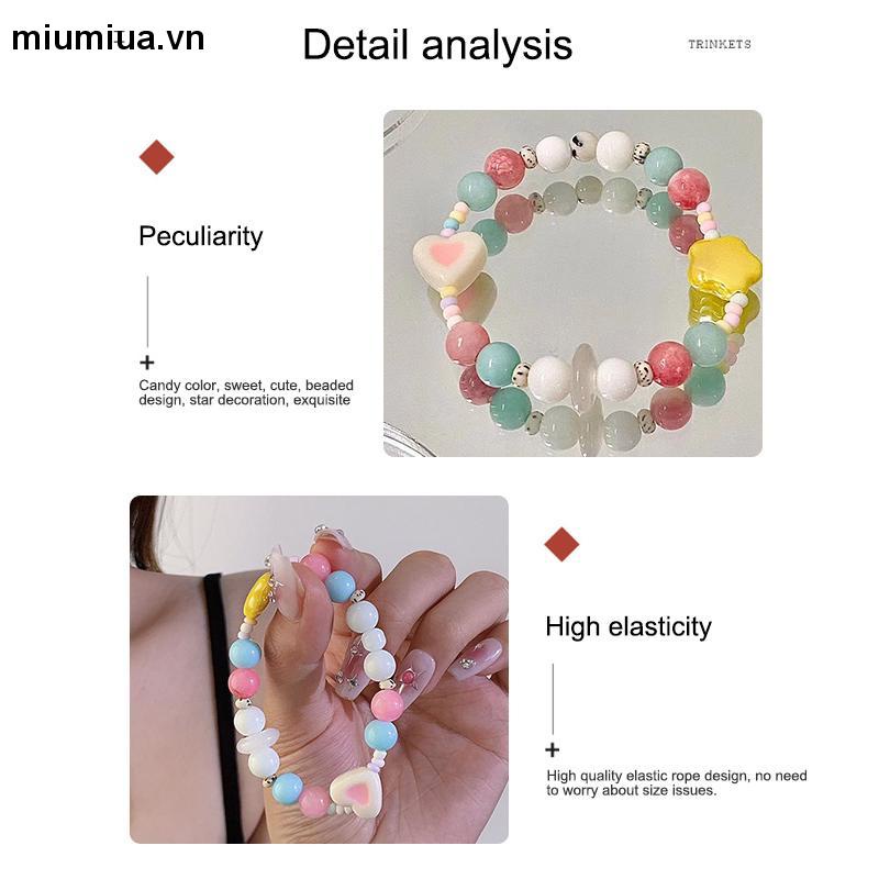 Miumiua🔮Ins style beads bracelet star-shaped beads bangles girls bracelet quà tặng sinh nhật phụ kiện thời trang