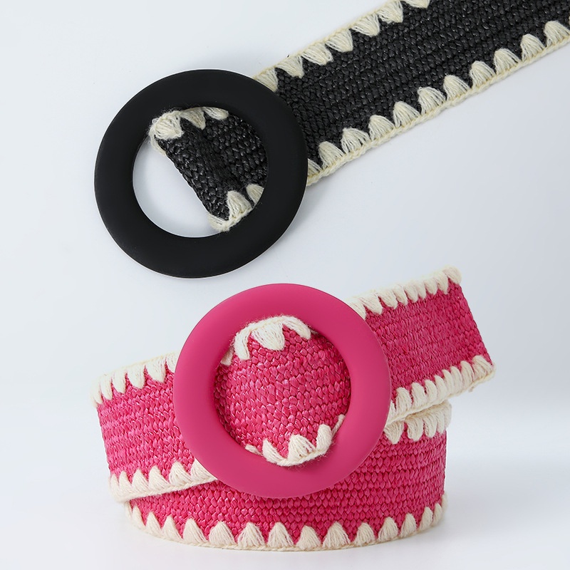 1 Cuộn Dây Thắt Lưng Co Giãn Bằng Sợi Cỏ PP Màu Kẹo Ngọt Thời Trang Đi Biển Mùa Hè Dành Cho Nữ