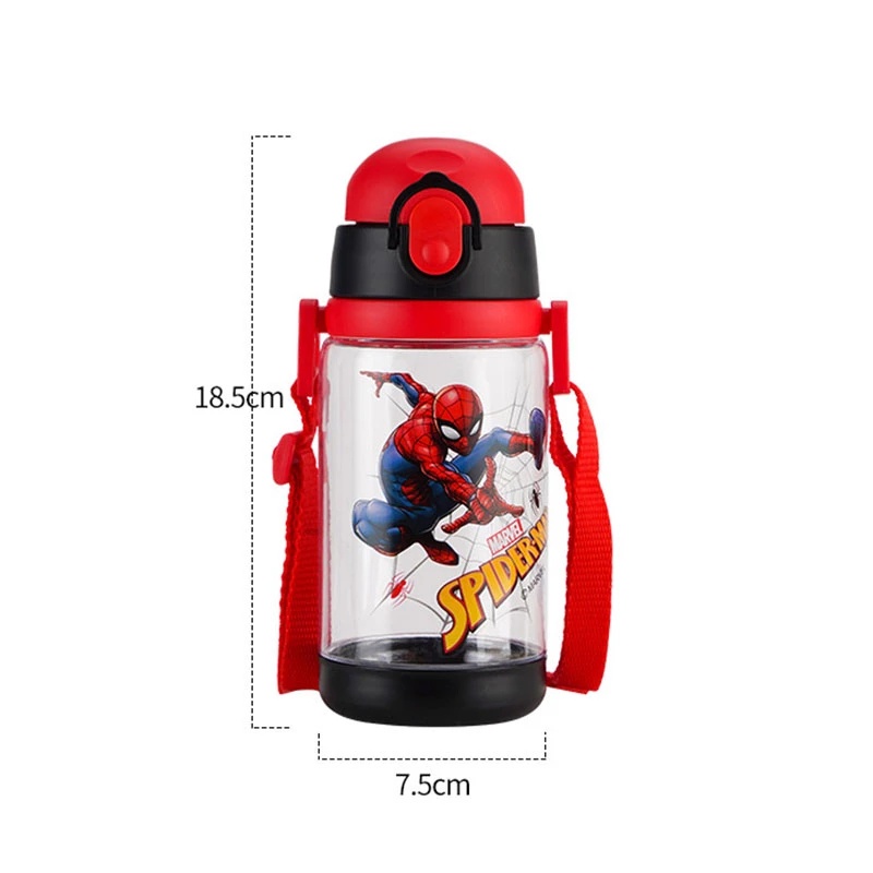 Bình Uống Nước 520ml Kèm 2 Nắp Đậy Hình Nhân Vật Hoạt Hình Disney Xinh Xắn