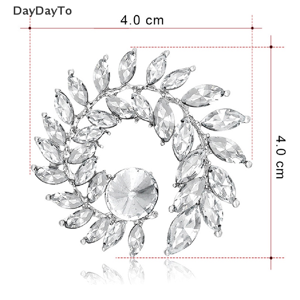 Ghim Cài Áo Hình Chiếc Lá Đính Đá Pha Lê Thời Trang Cho Nữ