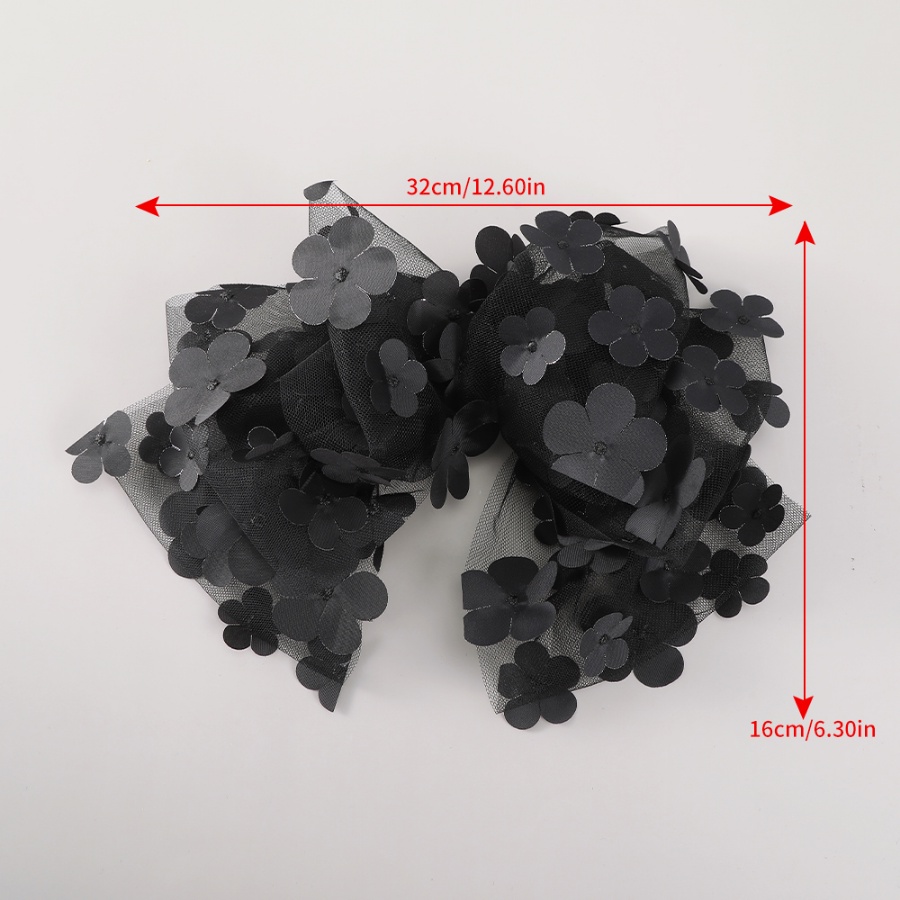 Kẹp Tóc Hình Nơ Phối Lưới Đính Ngọc Trai Phong Cách Hàn Quốc Thời Trang Cho Nữ