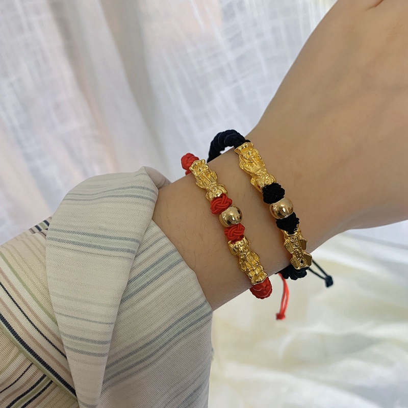 Vòng Đeo Tay Pixiu Mạ Vàng Đồng Handmade Thời Trang Dành Cho Nữ