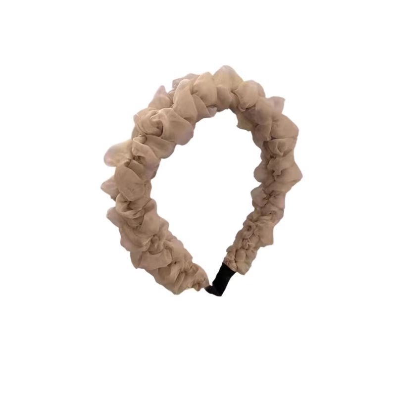 Băng Đô Cài Tóc Vải Lưới Màu Trắng Phong Cách Hàn Quốc