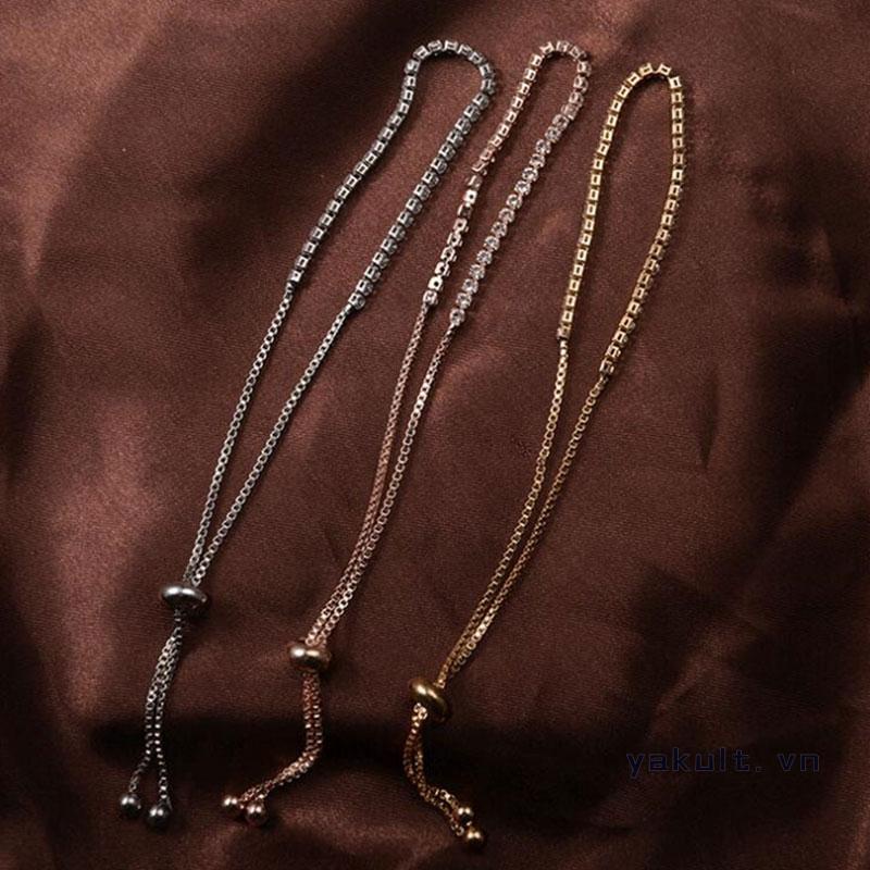 yakult Vòng tay pha lê sáng bóng đơn giản có thể điều chỉnh quà tặng cho nữ