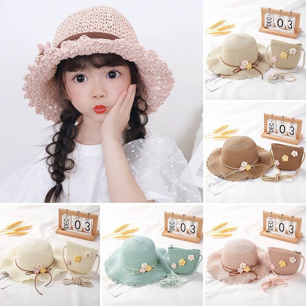 SUMU Mũ Cói Chống Nắng Ngoài Trời In Hoạ Tiết Hoạt Hình Xinh Xắn Dành Cho Bé