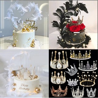 Vương miện đính pha lê hình vương miện trang trí bánh kem diy