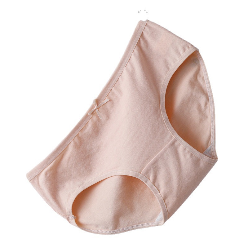 Quần Lót Tam Giác Màu Trơn Chất Liệu Cotton Thoải Mái Cho Nữ