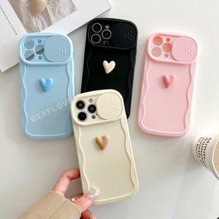 Ốp Điện Thoại Silicon Mềm Hình Trái Tim 3D Dễ Thương Cho IPhone 11 12 13 14 Pro Max Plus 14pro 13Pro 12Pro 12Promax 13Promax 14Promax