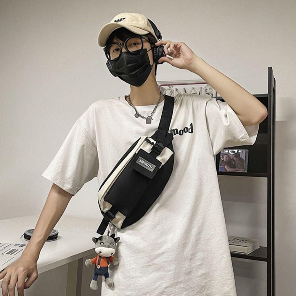 PINEVN Túi Đeo Chéo Phong Cách Đường Phố Cá Tính Cho Cặp Đôi