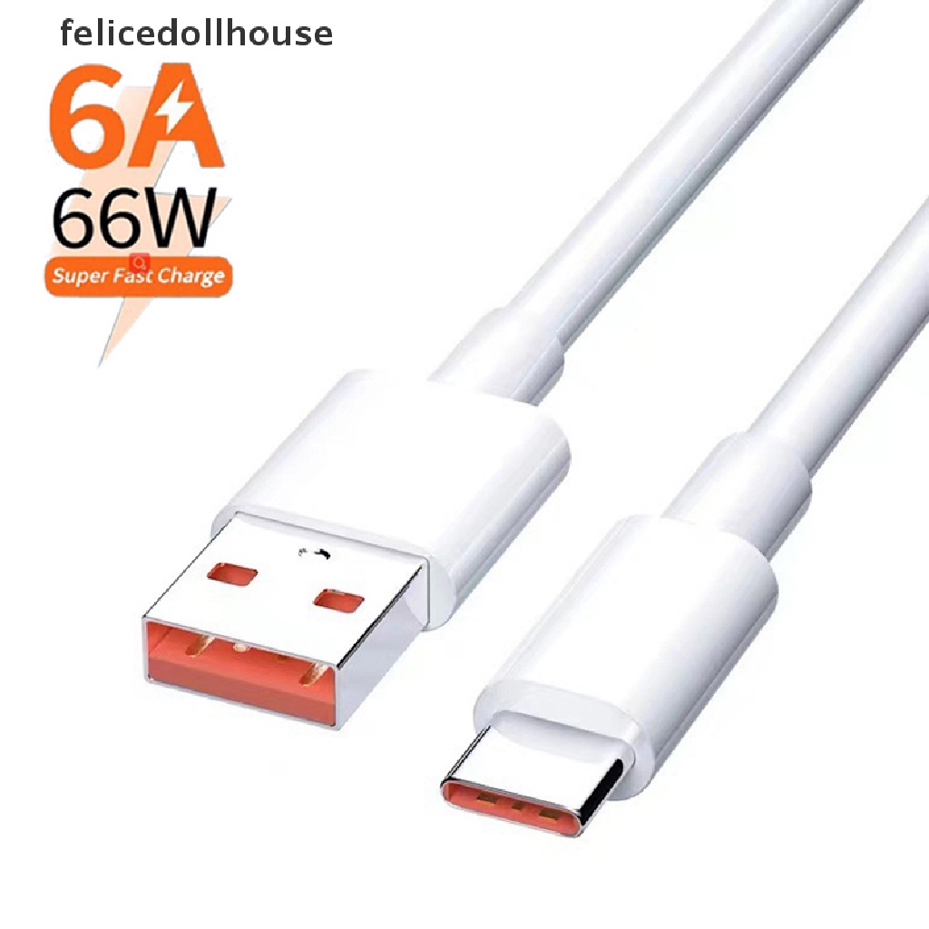 Dây Cáp Sạc USB Type-c 2M 6A 66W Siêu Nhanh Cho xiaomi Samsung Huawei