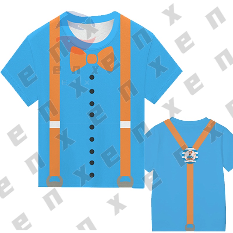 Áo Sơ Mi Ngắn Tay Hóa Trang Nhân Vật Blippi Đáng Yêu Cho Bé