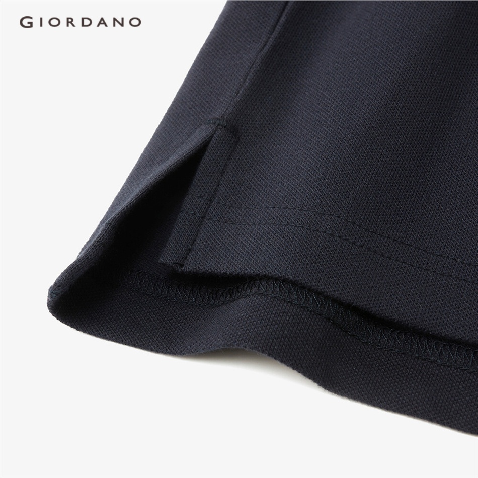 Áo thun polo GIORDANO 13013206 thêu họa tiết cú màu tương phản thời trang dành cho nam