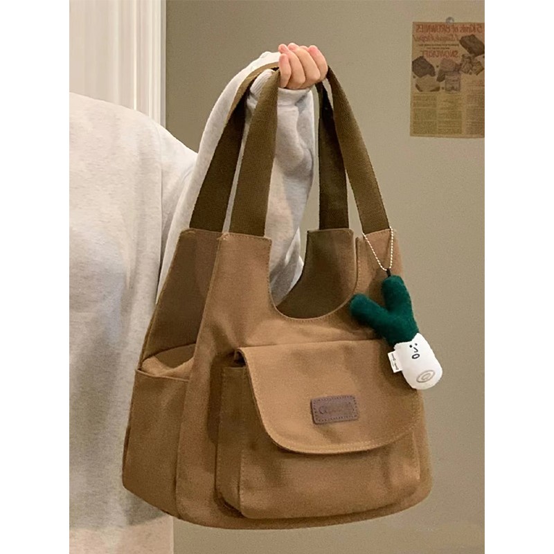 Túi Xách Canvas Sức Chứa Lớn Phong Cách Retro Đơn Giản Dễ Phối Đồ Cho Học Sinh Trung Học
