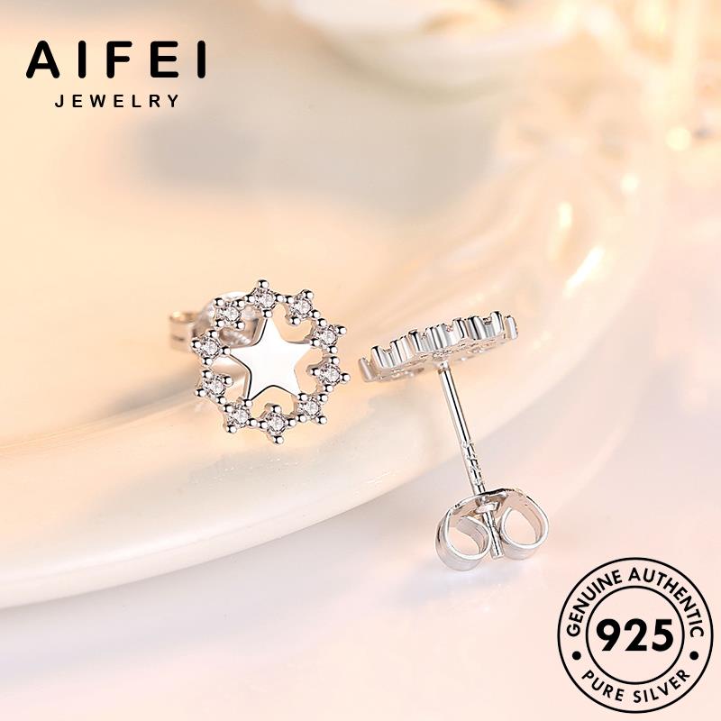 AIFEI JEWELRY Thời bạc ngôi thời kim moissanite phụ tai thật sức vành sao trang 925 khuyên tua trang nguyên bông bản nữ kiện tròn cương thời quốc xỏ hàn E183