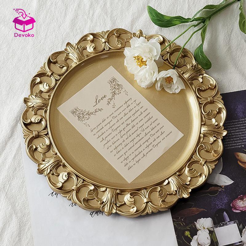 Trà Tròn Retro Khay Chứa Bánh Trang Trí Nhà Món Tráng Miệng Đám Cưới Trang Sức Đĩa Trưng Bày Khay Bánh Bàn Trang Trí Vật Dụng Tiệc Dụng Cụ Nhà Bếp Đĩa Trái Cây Trang Trí Đạo Cụ Chụp Ảnh