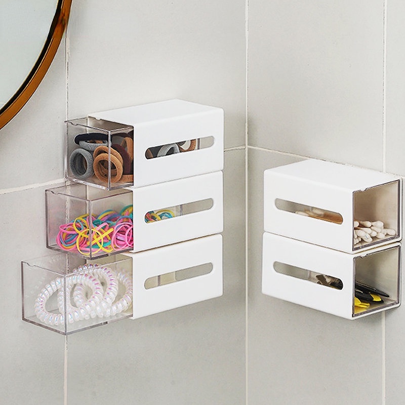 Hộp Đựng Tăm Bông Son Môi Gắn Tường Tiện Dụng Ốp