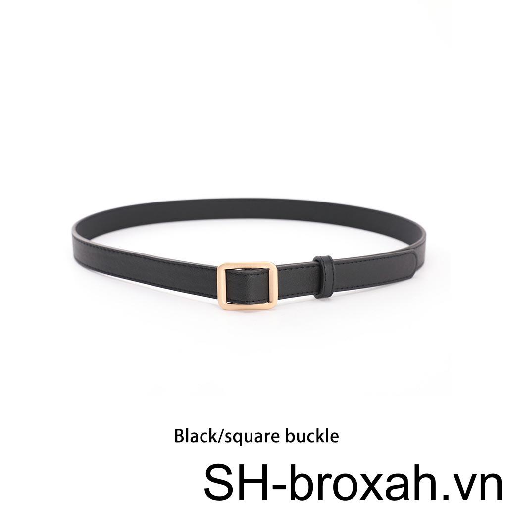 Thắt Lưng Da PU Khóa Kim Loại Tròn Phong Cách Vintage Thời Trang Cho Nữ