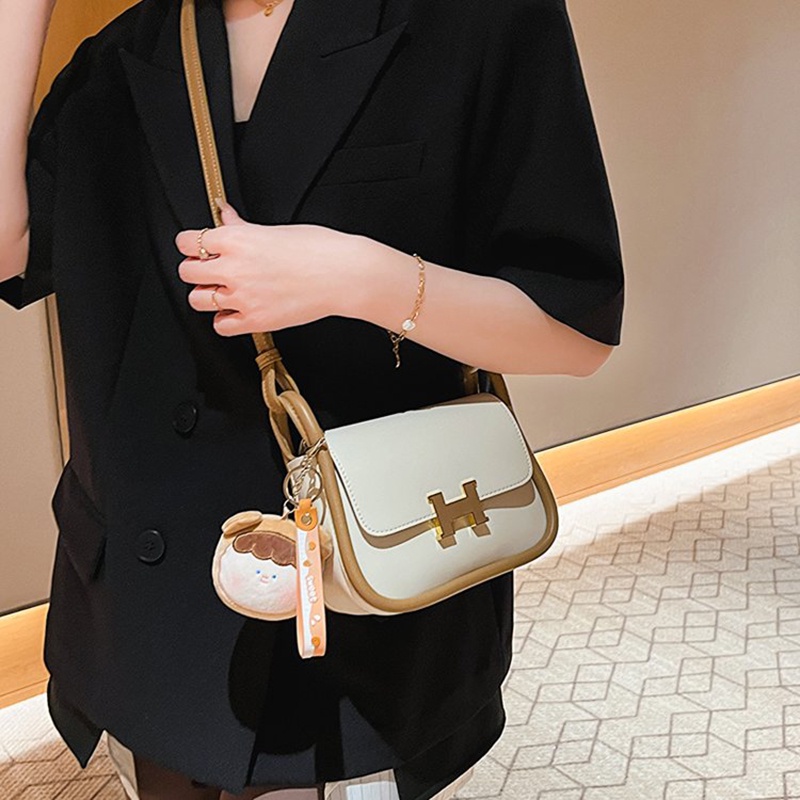 Túi Đeo Chéo Một Bên Vai Hình Vuông Nhỏ Màu Trơn Phong Cách Hàn Quốc Ngọt Ngào Dễ Phối Đồ Cho Nữ
