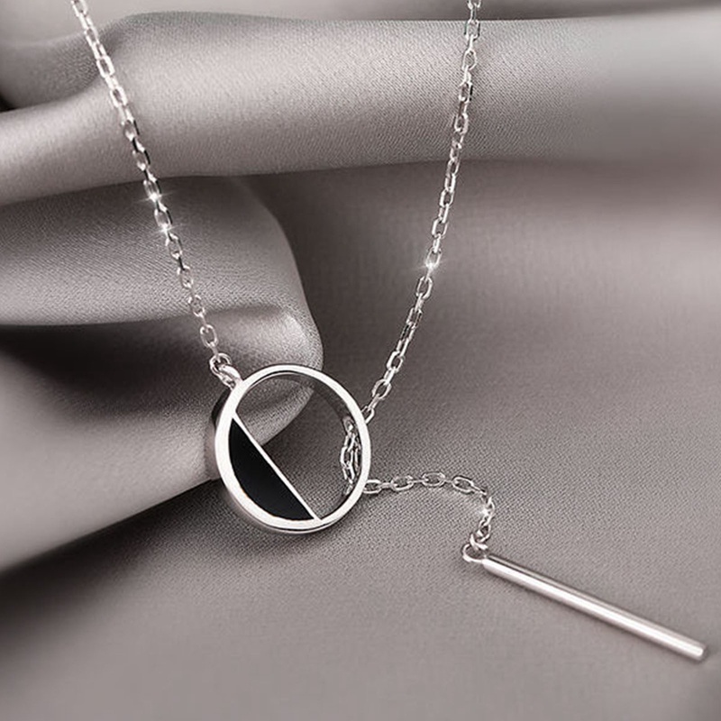 Vòng Cổ Choker Bạc 925 Mặt Hình Chữ Nhật Lấp Lánh Thời Trang Cho Nữ