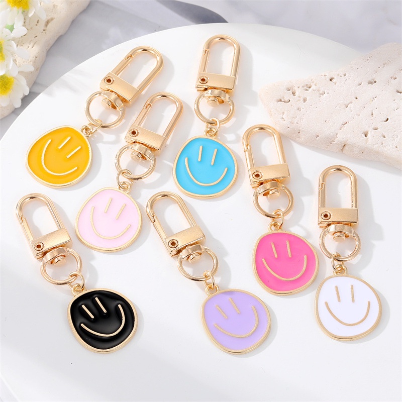 Móc Khóa Kim Loại Hình Mặt Cười Dễ Thương