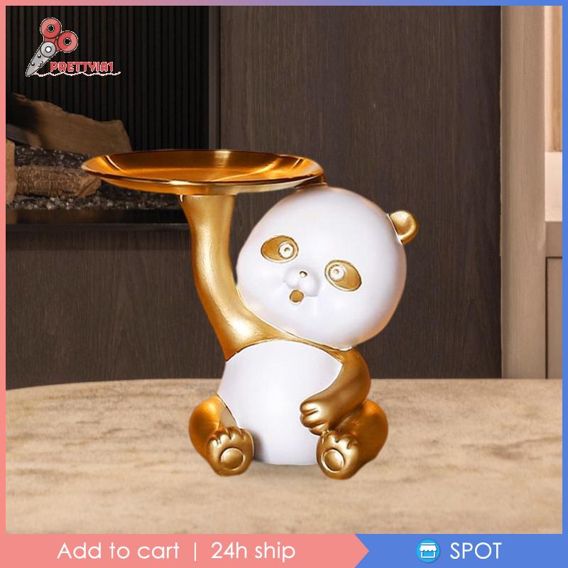 Khay Đựng Đồ Đa Năng Hình Gấu Trúc Prettyia1 Trang Trí Phòng Khách