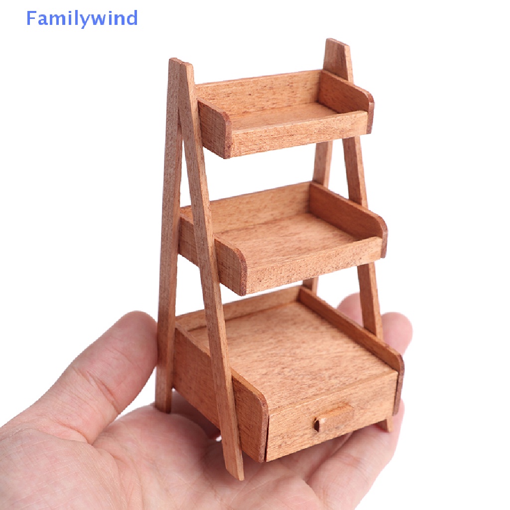 Kệ Gỗ Đứng Mini Đựng Hoa Trang Trí Nhà Búp Bê Tỉ Lệ 1: 12