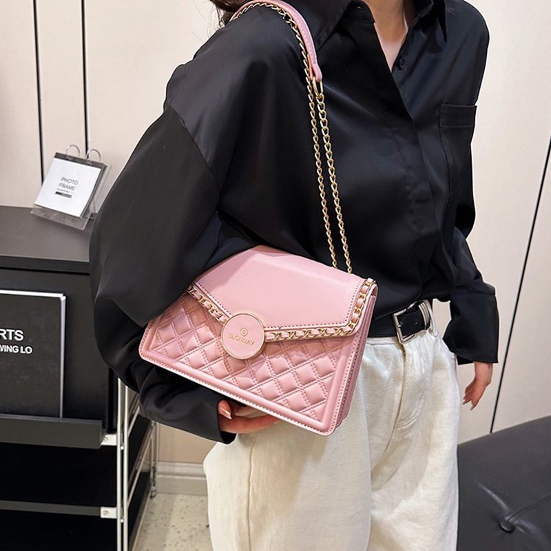 Túi Đeo Vai Dây Xích Khóa Nam Châm Đơn Giản Thời Trang Cho Nữ