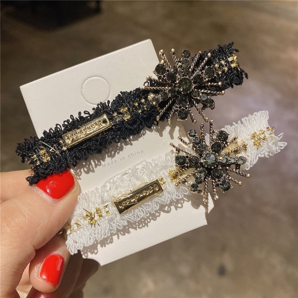 Xiao Xiangfeng Kẹp Tóc Kẹp Bên Nhỏ Đính Kim Cương Lấp Lánh Khí Chất Phong Cách Hàn Quốc