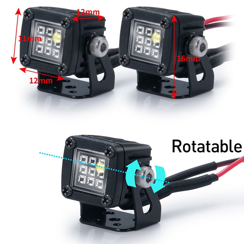 Đèn Pha LED Dành Cho Xe Hơi Điều Khiển Từ Xa TRX4 Axial SCX10 90046 Wraith RR10 VS4-10 Redcat Gen8 1 / 10