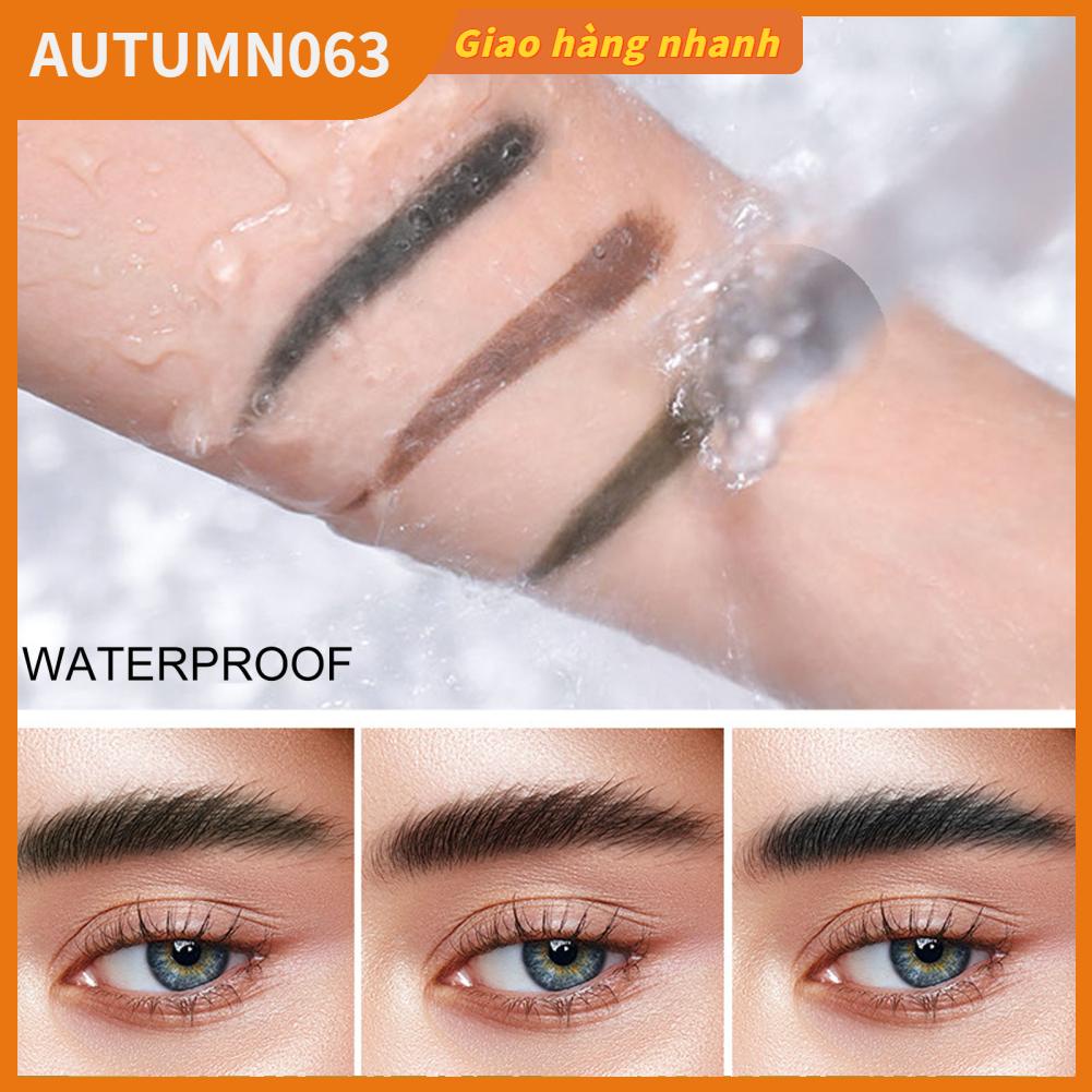Autumn063 Kem kẻ chân mày 2 màu với cọ Màu đồng nhất định hình lông không thấm nước cho hiệu suất