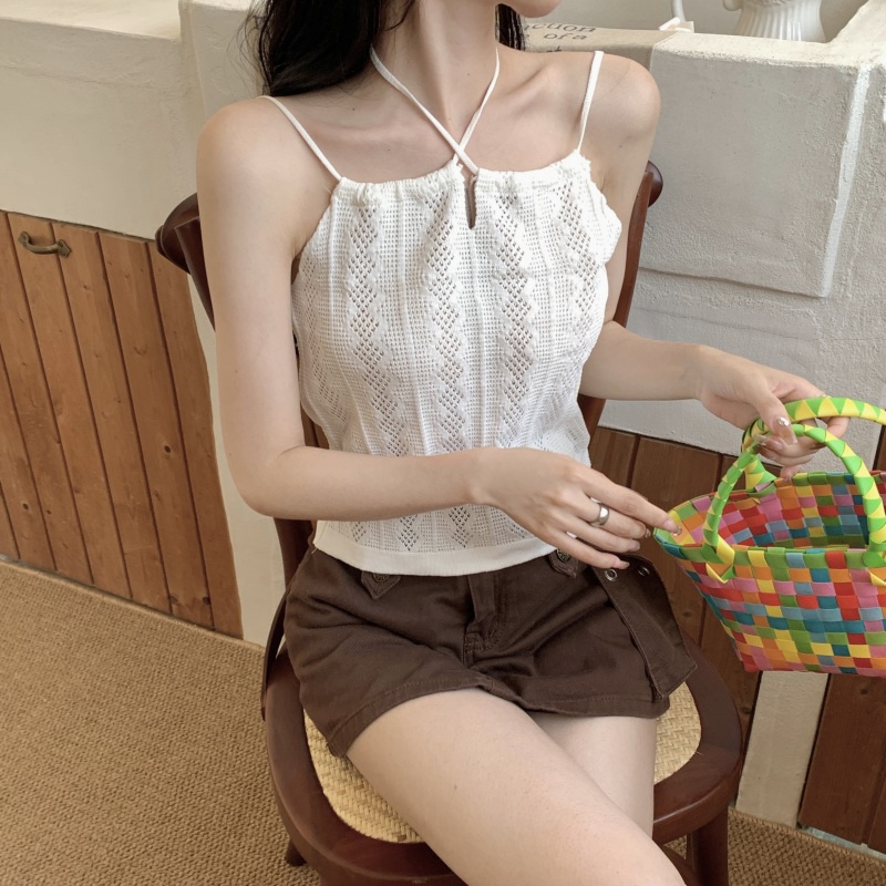 Áo Yếm Cổ Yếm Dáng Ôm Thời Trang Mùa Hè Quyến Rũ Cho Nữ