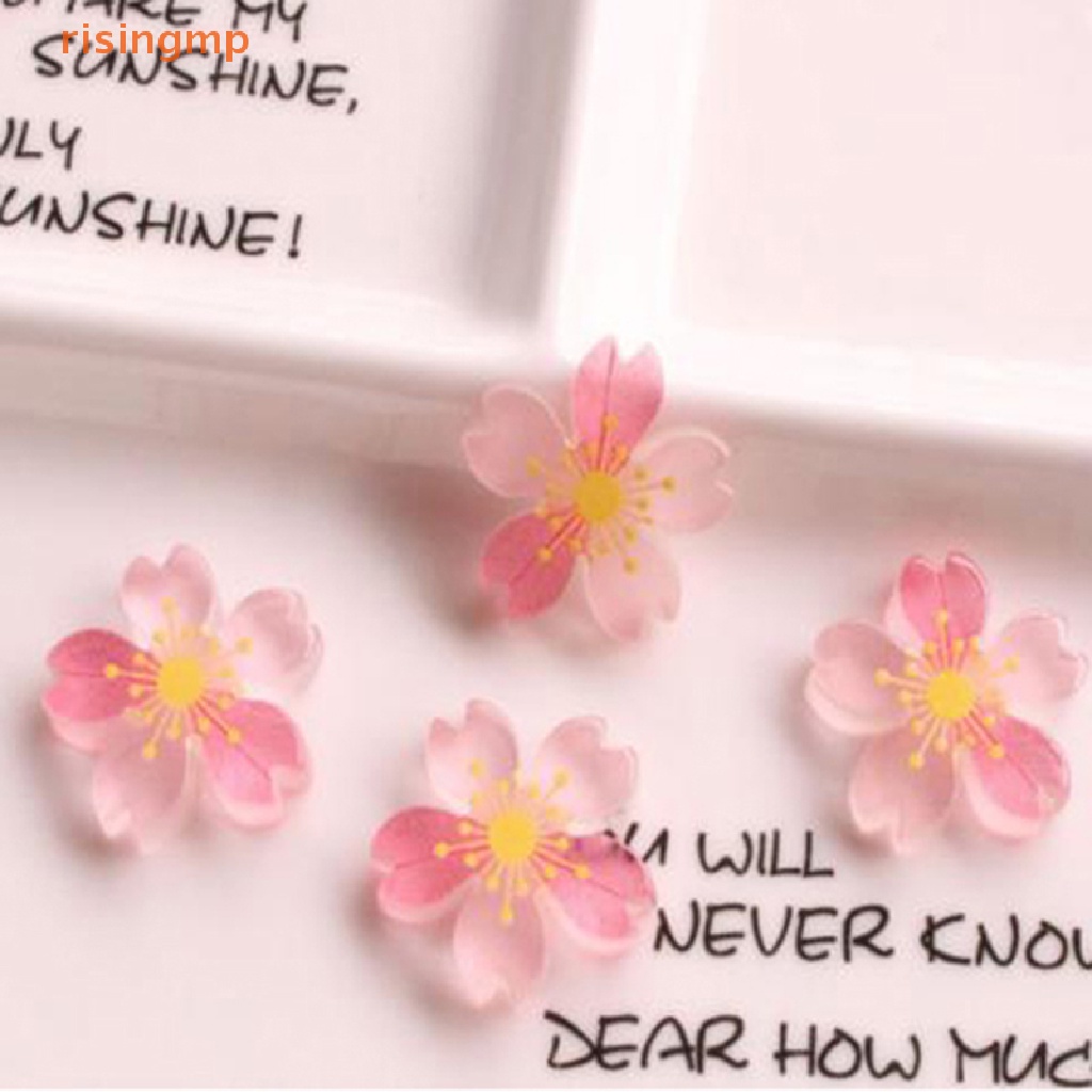 Bộ 10 Hoa Anh Đào Mini Bằng Nhựa Phát Quang Màu Sắc Ngẫu Nhiên Dùng Trang Trí Nhà Cửa