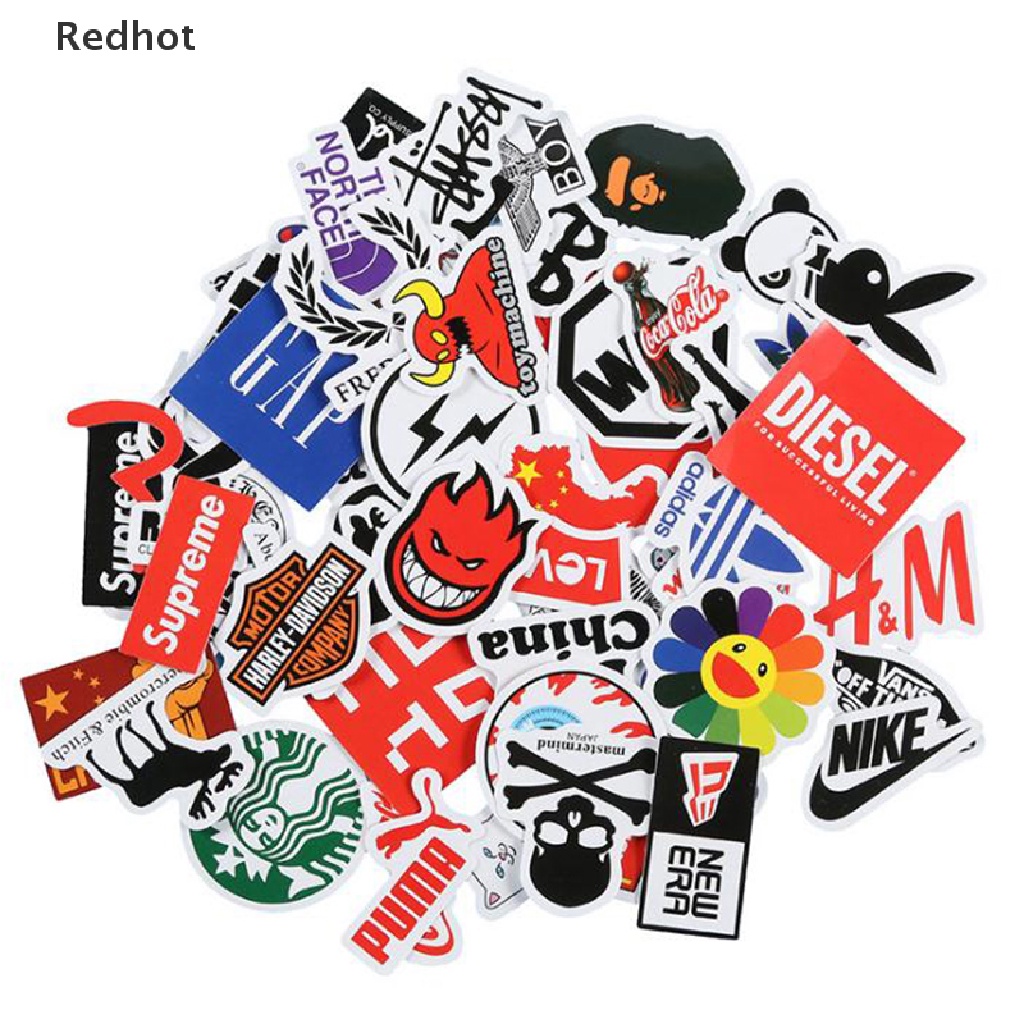 Bộ 60 Hình Dán Logo Trang Trí Xe Hơi / Ván Trượt / Laptop / Guitar / Laptop