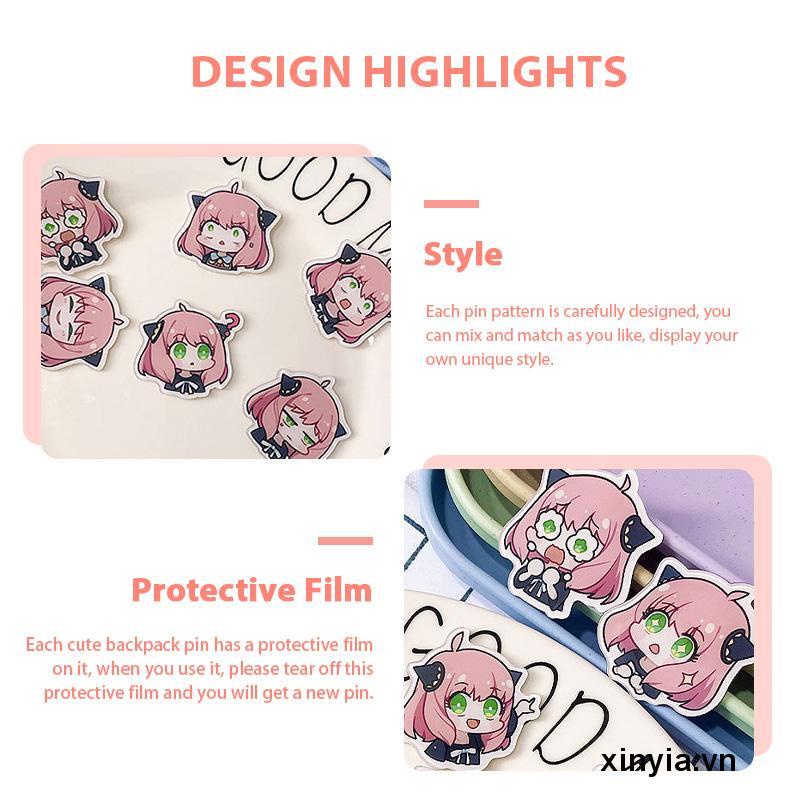 Huy hiệu cài áo pin cài trang trí balo túi xách nhân vật anime Anya Spy X Family đáng yêu
