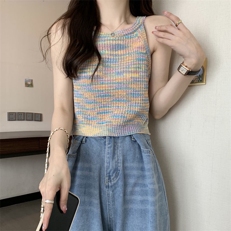 Áo Dệt Kim Hai Dây Thời Trang Mùa Hè Dành Cho Nữ