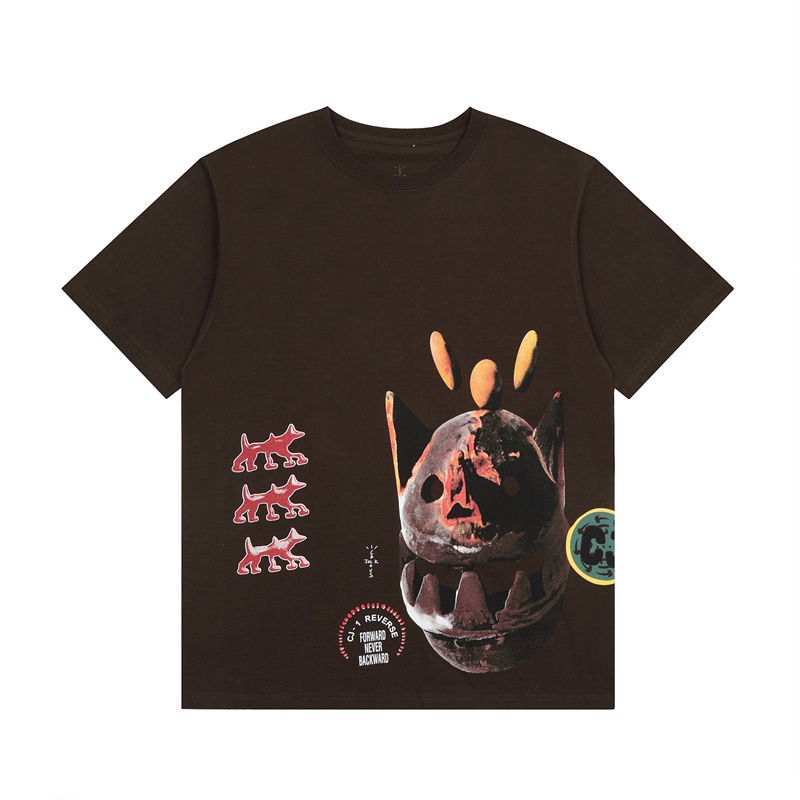 Áo Thun Cotton Ngắn Tay Dáng Rộng In Hình Travis Scott Plus Size Unisex